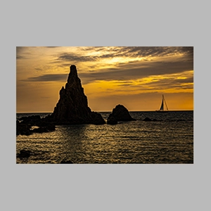 Puesta de sol en el Arrecife de las Sirenas - Cabo de Gata - Almería. © JGM