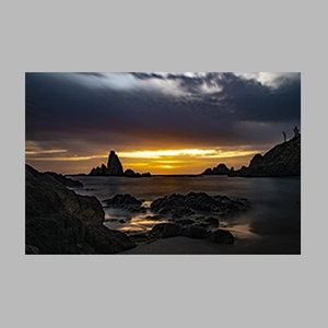 Puesta de sol en el Arrecife de las Sirenas - Cabo de Gata - Almería. © JGM